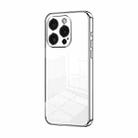 For iPhone 15 Pro Transparent Plating Fine Hole Phone Case(Silver) - 1