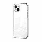 For iPhone 15 Plus Transparent Plating Fine Hole Phone Case(Silver) - 1