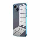 For iPhone 15 Transparent Plating Fine Hole Phone Case(Blue) - 1