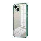 For iPhone 15 Transparent Plating Fine Hole Phone Case(Green) - 1