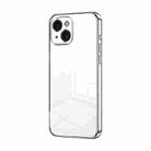 For iPhone 15 Transparent Plating Fine Hole Phone Case(Silver) - 1