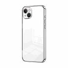 For iPhone 14 Plus Transparent Plating Fine Hole Phone Case(Silver) - 1