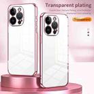 For iPhone 14 Pro Transparent Plating Fine Hole Phone Case(Blue) - 2