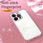 For iPhone 14 Pro Transparent Plating Fine Hole Phone Case(Blue) - 4