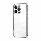 For iPhone 14 Pro Transparent Plating Fine Hole Phone Case(Silver) - 1