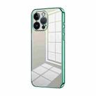 For iPhone 14 Pro Max Transparent Plating Fine Hole Phone Case(Green) - 1