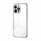 For iPhone 14 Pro Max Transparent Plating Fine Hole Phone Case(Silver) - 1