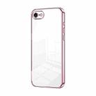 For iPhone SE 2022 / 2020 / 8 / 7 Transparent Plating Fine Hole Phone Case(Pink) - 1