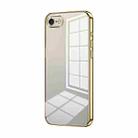 For iPhone SE 2022 / 2020 / 8 / 7 Transparent Plating Fine Hole Phone Case(Gold) - 1