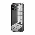 For iPhone 13 Pro Max Transparent Plating Fine Hole Phone Case(Black) - 1