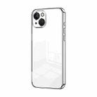 For iPhone 13 Transparent Plating Fine Hole Phone Case(Silver) - 1