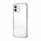 For iPhone 12 Transparent Plating Fine Hole Phone Case(Silver) - 1