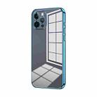 For iPhone 12 Pro Max Transparent Plating Fine Hole Phone Case(Blue) - 1