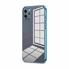 For iPhone 11 Pro Max Transparent Plating Fine Hole Phone Case(Blue) - 1