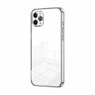 For iPhone 11 Pro Max Transparent Plating Fine Hole Phone Case(Silver) - 1