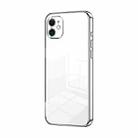 For iPhone 11 Transparent Plating Fine Hole Phone Case(Silver) - 1