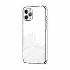 For iPhone 11 Pro Transparent Plating Fine Hole Phone Case(Silver) - 1