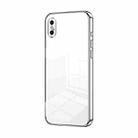 For iPhone X / XS Transparent Plating Fine Hole Phone Case(Silver) - 1