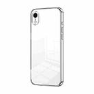 For iPhone XR Transparent Plating Fine Hole Phone Case(Silver) - 1