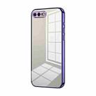 For iPhone 8 Plus / 7 Plus Transparent Plating Fine Hole Phone Case(Purple) - 1
