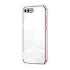 For iPhone 8 Plus / 7 Plus Transparent Plating Fine Hole Phone Case(Pink) - 1