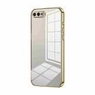 For iPhone 8 Plus / 7 Plus Transparent Plating Fine Hole Phone Case(Gold) - 1