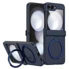 For Samsung Galaxy Z Flip5 5G 360 Degree Stand MagSafe Magnetic All-inclusive Phone Case(Navy Blue) - 1
