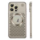 For iPhone 12 Pro Max Spring Buckle MagSafe Magnetic Metal Aromatherapy Phone Case(Grey) - 1
