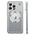For iPhone 12 Pro Max Spring Buckle MagSafe Magnetic Metal Aromatherapy Phone Case(Silver) - 1
