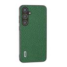 For Samsung Galaxy S24+ 5G ABEEL Genuine Leather Litchi Texture Phone Case(Green) - 1