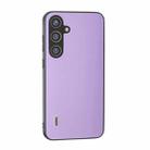 For Samsung Galaxy S24 5G ABEEL Ecological Leather Shockproof PU Phone Case(Purple) - 1