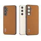 For Samsung Galaxy S24+ 5G ABEEL Carbon Fiber Texture Protective Phone Case(Light Brown) - 1