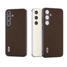 For Samsung Galaxy S24 5G ABEEL Carbon Fiber Texture Protective Phone Case(Dark Brown) - 1