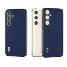 For Samsung Galaxy S24 5G ABEEL Carbon Fiber Texture Protective Phone Case(Dark Blue) - 1