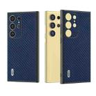 For Samsung Galaxy S24 Ultra 5G ABEEL Carbon Fiber Texture Protective Phone Case(Dark Blue) - 1