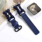 For Apple Watch Series 9 45mm Paracord Genuine Leather Watch Band(Royal Blue) - 2