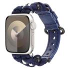 For Apple Watch Series 5 44mm Paracord Genuine Leather Watch Band(Royal Blue) - 1
