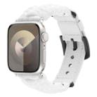 For Apple Watch SE 2023 40mm Plain Paracord Genuine Leather Watch Band(White) - 1