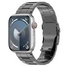 For Apple Watch SE 2023 44mm Safety Buckle Trapezoid Titanium Steel Watch Band(Grey) - 1