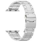 For Apple Watch Series 9 45mm Safety Buckle Trapezoid Titanium Steel Watch Band(Silver) - 3