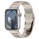 For Apple Watch Series 3 42mm Safety Buckle Trapezoid Titanium Steel Watch Band(Titanium) - 1