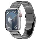 For Apple Watch 38mm Safety Buckle Trapezoid Titanium Steel Watch Band(Grey) - 1