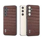 For Samsung Galaxy S24+ 5G ABEEL Crocodile Texture Genuine Leather Phone Case(Brown) - 1