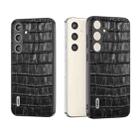 For Samsung Galaxy S24+ 5G ABEEL Crocodile Texture Genuine Leather Phone Case(Black) - 1