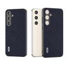 For Samsung Galaxy S24+ 5G ABEEL Cross Texture Genuine Leather Phone Case(Blue) - 1