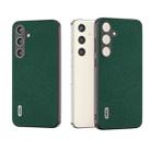 For Samsung Galaxy S24 5G ABEEL Cross Texture Genuine Leather Phone Case(Green) - 1