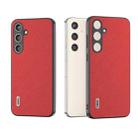 For Samsung Galaxy S24 5G ABEEL Cross Texture Genuine Leather Phone Case(Red) - 1