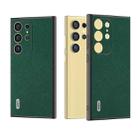 For Samsung Galaxy S24 Ultra 5G ABEEL Cross Texture Genuine Leather Phone Case(Green) - 1