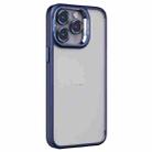 For iPhone 15 Pro Max Invisible Lens Holder PC + TPU Frosted Phone Case(Dark Blue) - 1