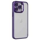For iPhone 15 Pro Max Invisible Lens Holder PC + TPU Frosted Phone Case(Purple) - 1